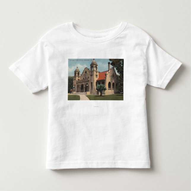 Camiseta De Bebé Vista de la biblioteca pública de Carnegie (Anverso)
