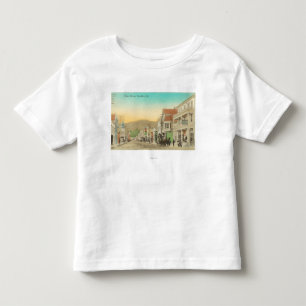 Camiseta De Bebé Vista de la calle principal, carro del caballo
