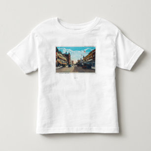 Camiseta De Bebé Vista de la calle principal con los coches de Ford