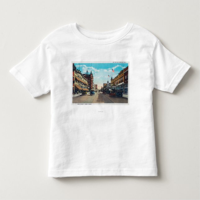 Camiseta De Bebé Vista de la calle principal con los coches de Ford (Anverso)