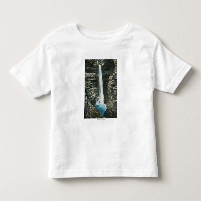 Camiseta De Bebé Vista de la cascada de la caverna (Anverso)
