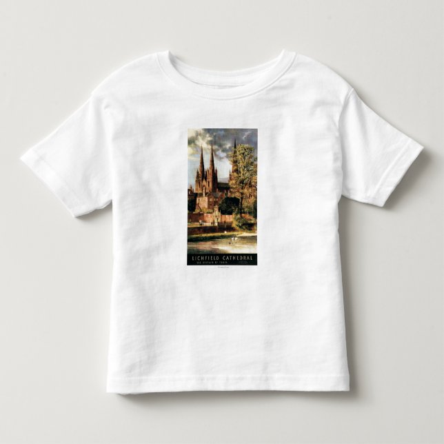 Camiseta De Bebé Vista de la catedral de Lichfield (Anverso)