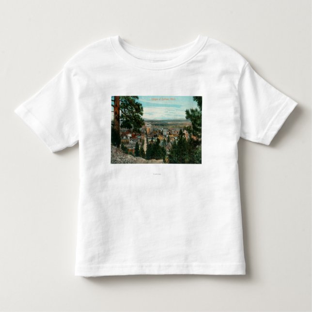 Camiseta De Bebé Vista de la ciudad a través de los árboles (Anverso)
