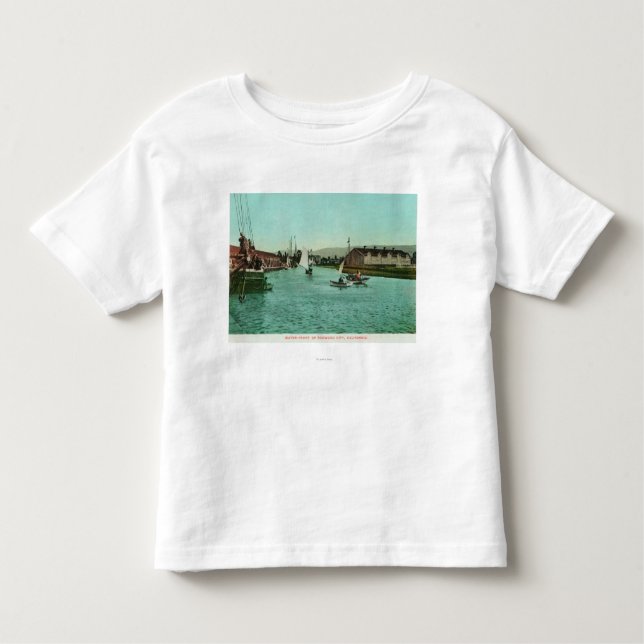 Camiseta De Bebé Vista de la ciudad de FrontRedwood del agua, CA (Anverso)