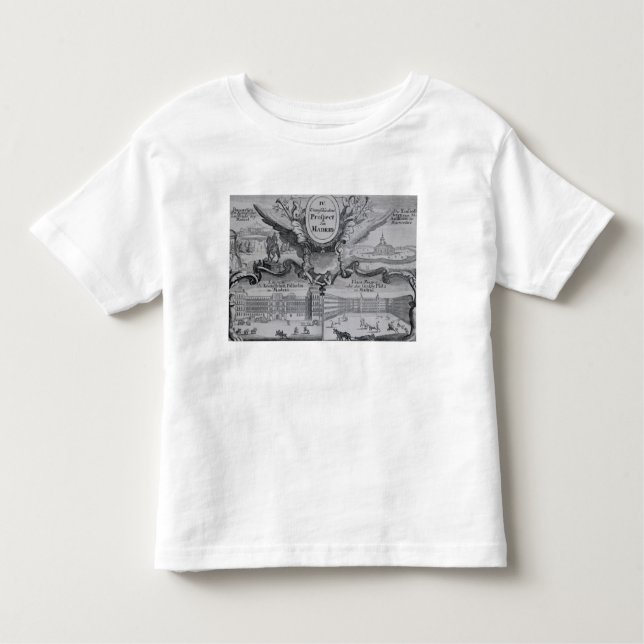 Camiseta De Bebé Vista de la ciudad de Madrid (Anverso)