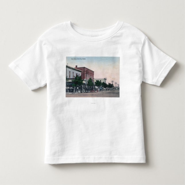 Camiseta De Bebé Vista de la ciudad principal de StreetScott, KS (Anverso)