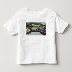Camiseta De Bebé Vista de la costa y de TownDouglass, AK
