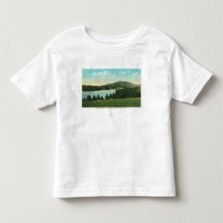 Camiseta De Bebé Vista de la flor del lago con el panadero del Mt.