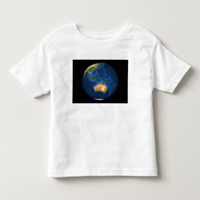 Camiseta De Bebé Vista de la Tierra completa mostrando Indonesia, O (Anverso)