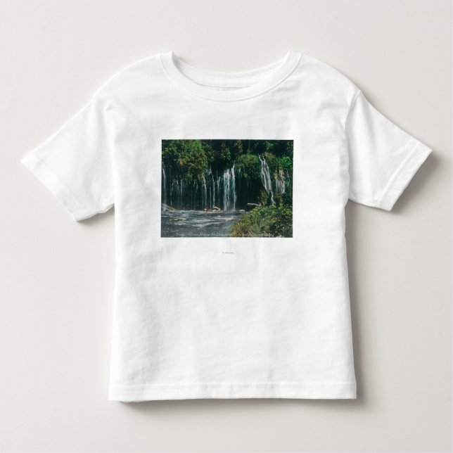 Camiseta De Bebé Vista de las primaveras de Mossbrae FallsShasta, (Anverso)
