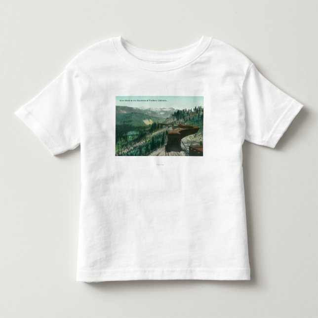 Camiseta De Bebé Vista de las vertientes de la nieve sobre pistas (Anverso)