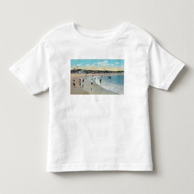 Camiseta De Bebé Vista de Long Beach y del cabo Ana (Anverso)