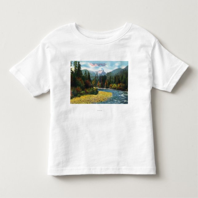 Camiseta De Bebé Vista de los leones y del río de Capilano (Anverso)