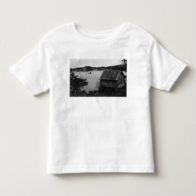 Camiseta De Bebé Vista de Seldovia, Alaska de enfrente del agua (Anverso)