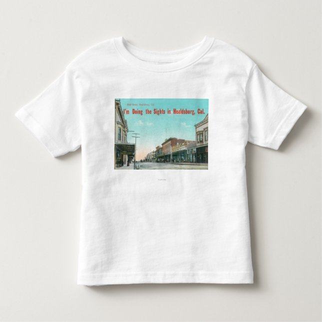 Camiseta De Bebé Vista de StreetHealdsburg del oeste, CA (Anverso)