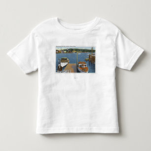 Camiseta De Bebé Vista de un aterrizaje del barco y de la orilla