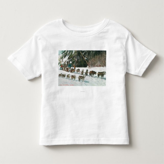 Camiseta De Bebé Vista de un equipo fornido del Perro-Trineo (Anverso)