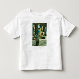Camiseta De Bebé Vista de un hombre fumando fuera de su cuerda