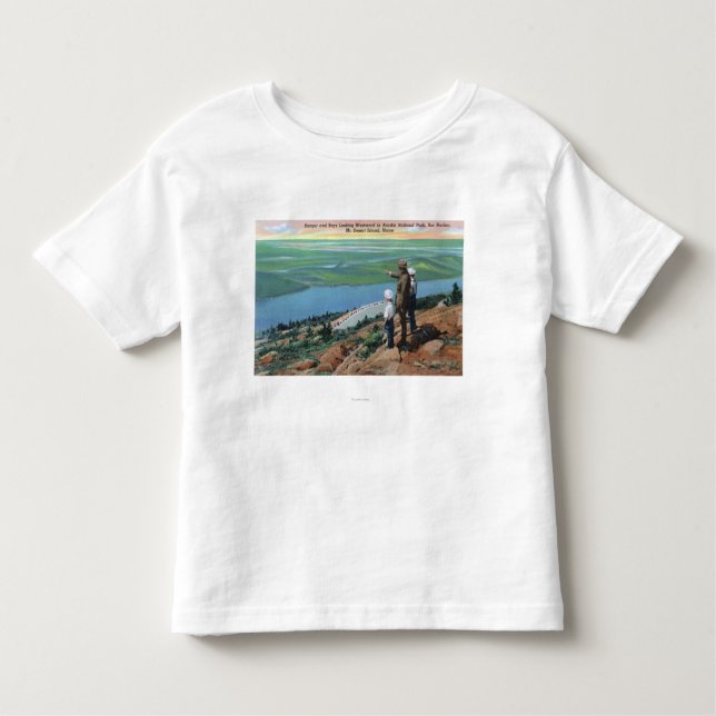 Camiseta De Bebé Vista de un ranger de un parque y niños mirando ha (Anverso)