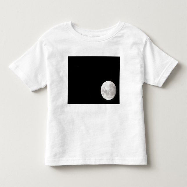 Camiseta De Bebé Vista de una luna llena, también muestra Mars (Anverso)