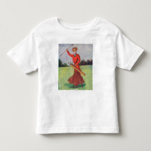 Camiseta De Bebé Vista de una mujer en el golf rojo