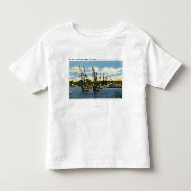 Camiseta De Bebé Vista de viejos naufragios en el puerto (Anverso)