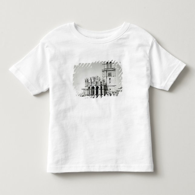 Camiseta De Bebé Vista del apse y de la torre, construida (Anverso)