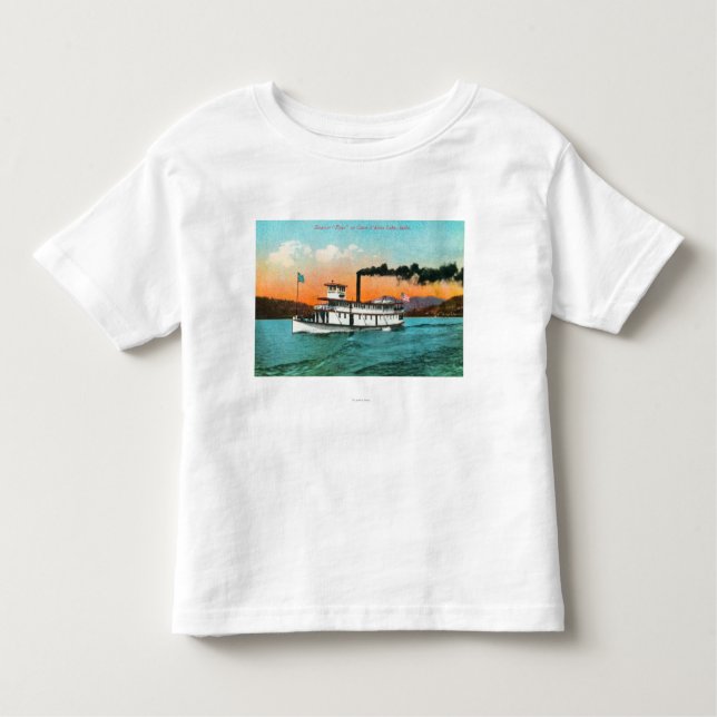 Camiseta De Bebé Vista del aviador del vapor en el lago (Anverso)