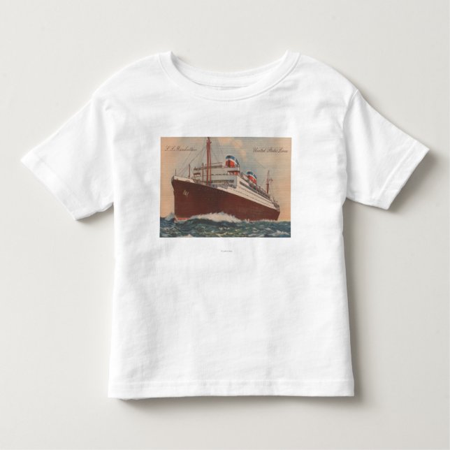 Camiseta De Bebé Vista del barco de cruceros de S.S. Manhattan (Anverso)