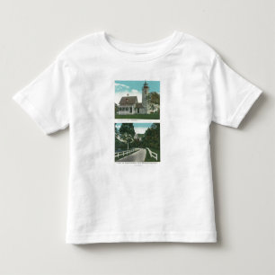Camiseta De Bebé Vista del faro de Champlain del lago