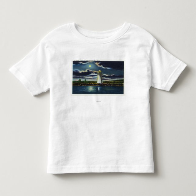 Camiseta De Bebé Vista del faro de Cobbosseecontee del lago en la (Anverso)