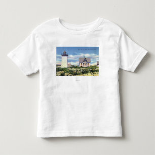 Camiseta De Bebé Vista del faro de madera del extremo