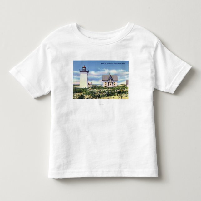 Camiseta De Bebé Vista del faro de madera del extremo (Anverso)