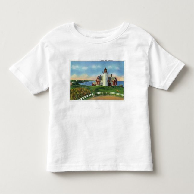 Camiseta De Bebé Vista del faro de Nobska, agujero de maderas (Anverso)