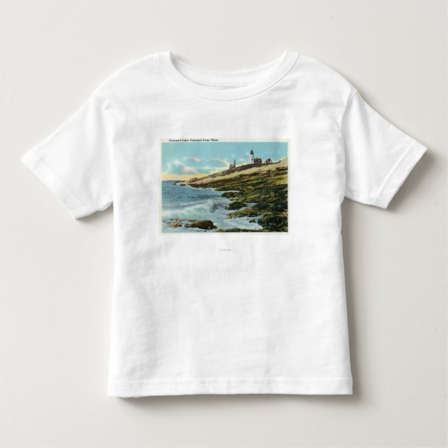 Camiseta De Bebé Vista del faro de Pemaquid (Anverso)