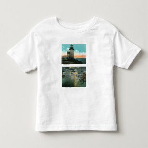 Camiseta De Bebé Vista del faro del punto de Barnacla