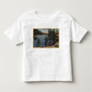 Camiseta De Bebé Vista del lago a través de los pinos