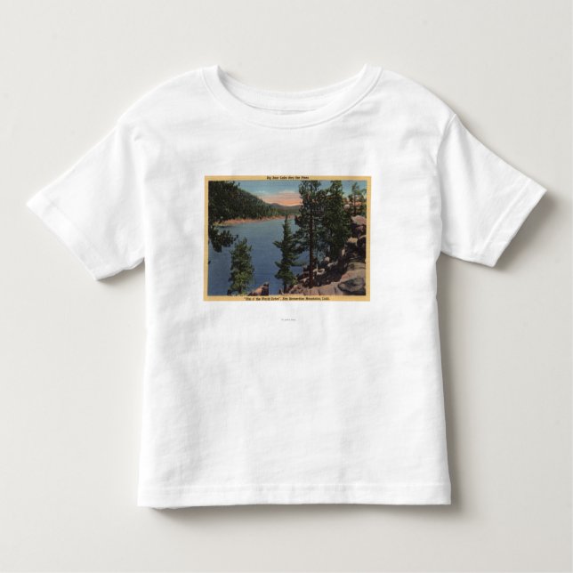 Camiseta De Bebé Vista del lago a través de los pinos (Anverso)
