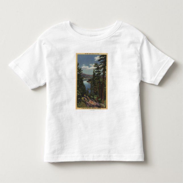 Camiseta De Bebé Vista del lago a través de los pinos # 2 (Anverso)