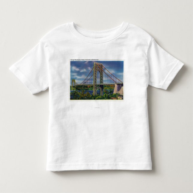 Camiseta De Bebé Vista del puente de George Washington (Anverso)