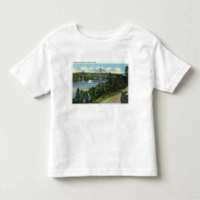 Camiseta De Bebé Vista del puente de Waldo-Hancock (Anverso)