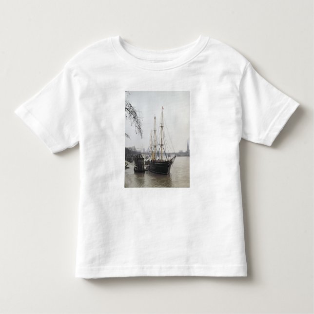Camiseta De Bebé Vista del río Támesis con descubrimiento de RRS (Anverso)