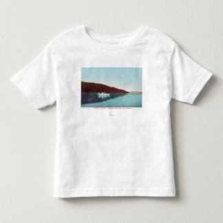 Camiseta De Bebé Vista del susurro del vapor en el lago