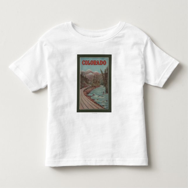 Camiseta De Bebé Vista del tren junto al río - poster del viaje (Anverso)