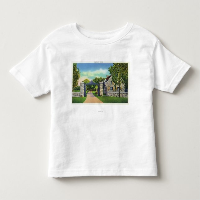 Camiseta De Bebé Vista exterior de la casa de campo de la entrada (Anverso)