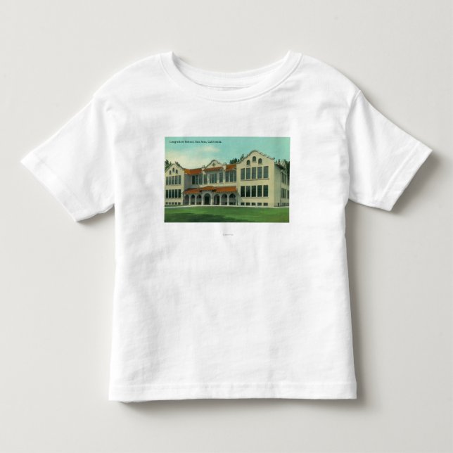 Camiseta De Bebé Vista exterior de la escuela de Longfellow (Anverso)