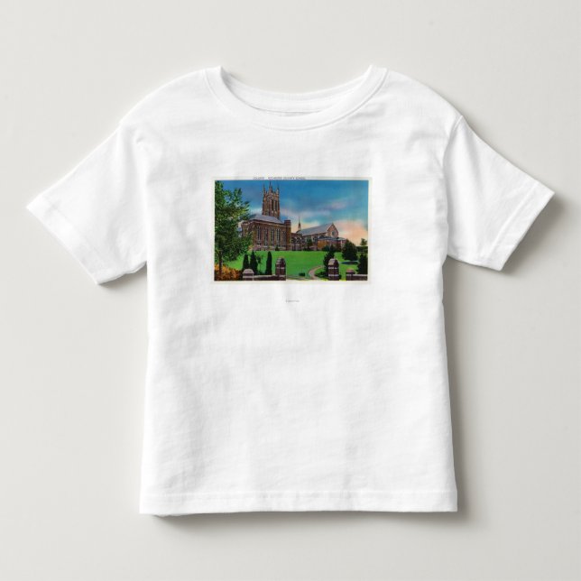 Camiseta De Bebé Vista exterior de la escuela de teología de (Anverso)