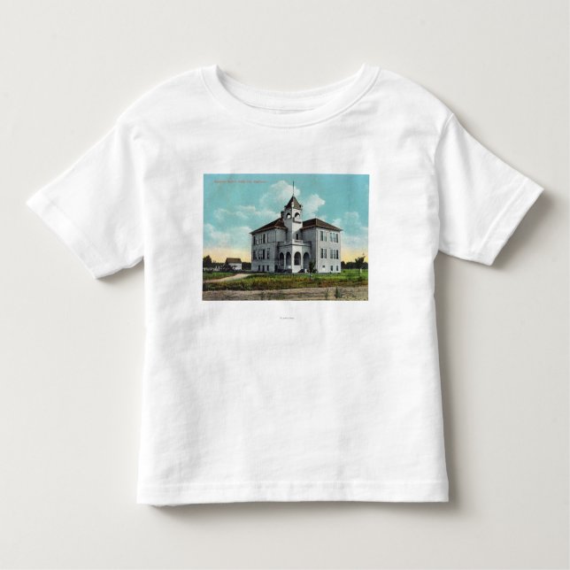 Camiseta De Bebé Vista exterior de la escuela secundaria (Anverso)