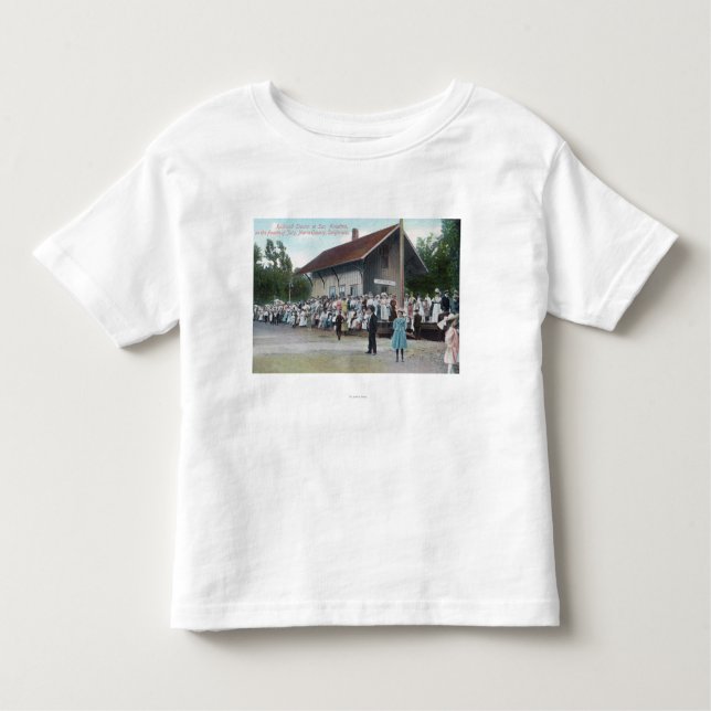 Camiseta De Bebé Vista exterior de la estación de ferrocarril en (Anverso)