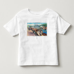 Camiseta De Bebé Vista exterior de la madera de construcción